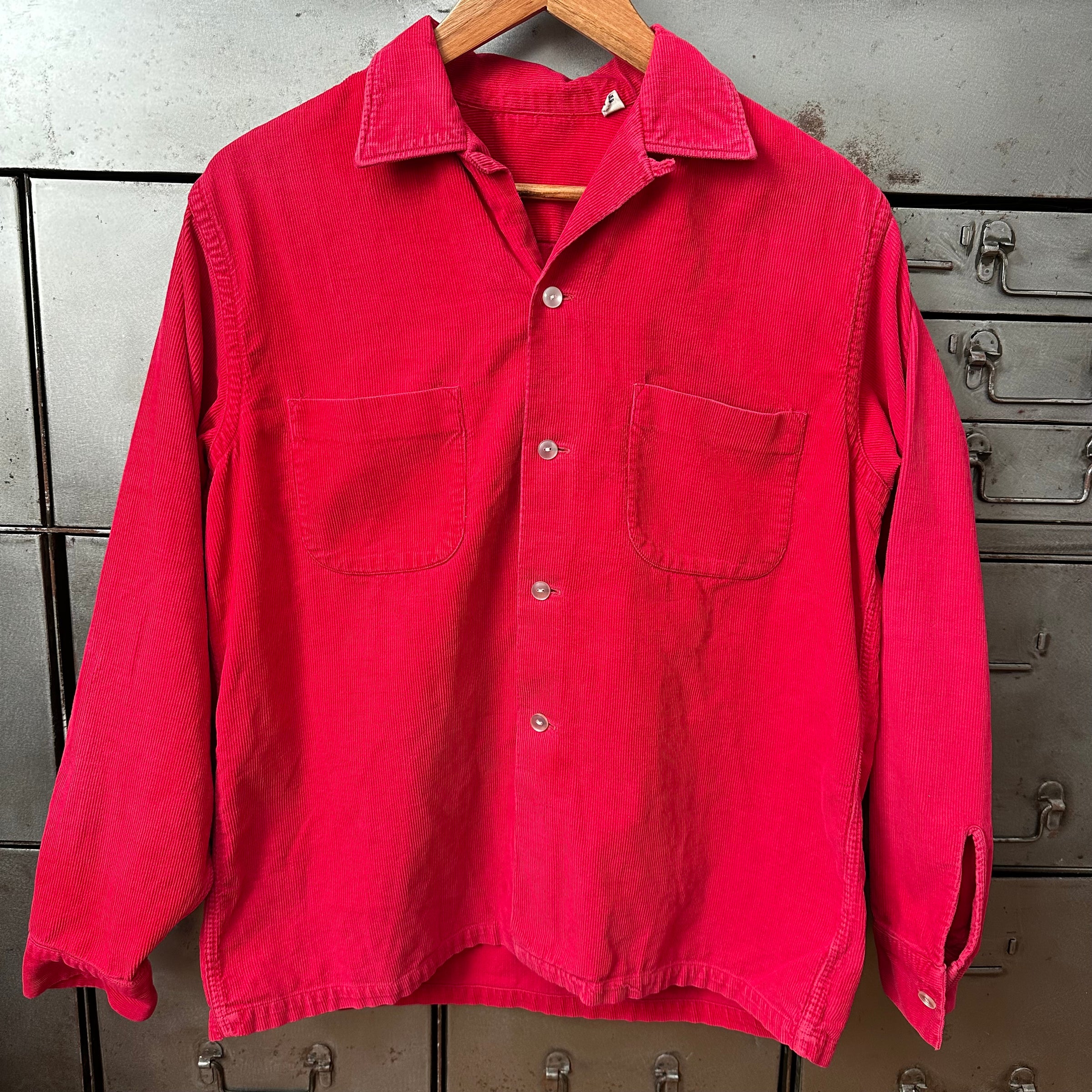 1960’s Red Corduroy Loop Collar Shirt Medium