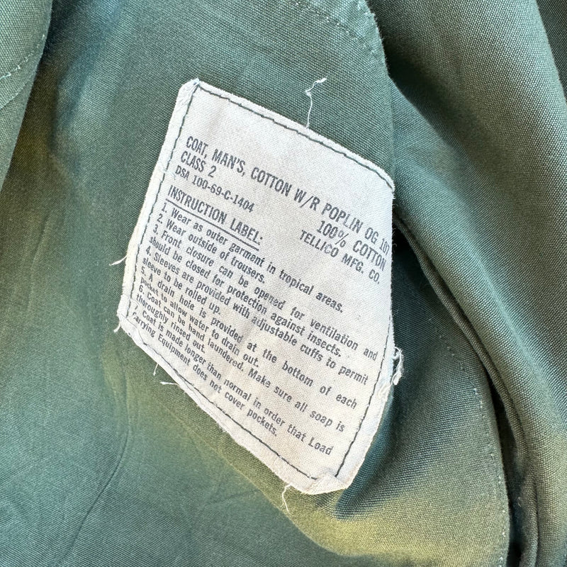 1960’s US Army Patched Poplin Jungle Jacket Medium Regular