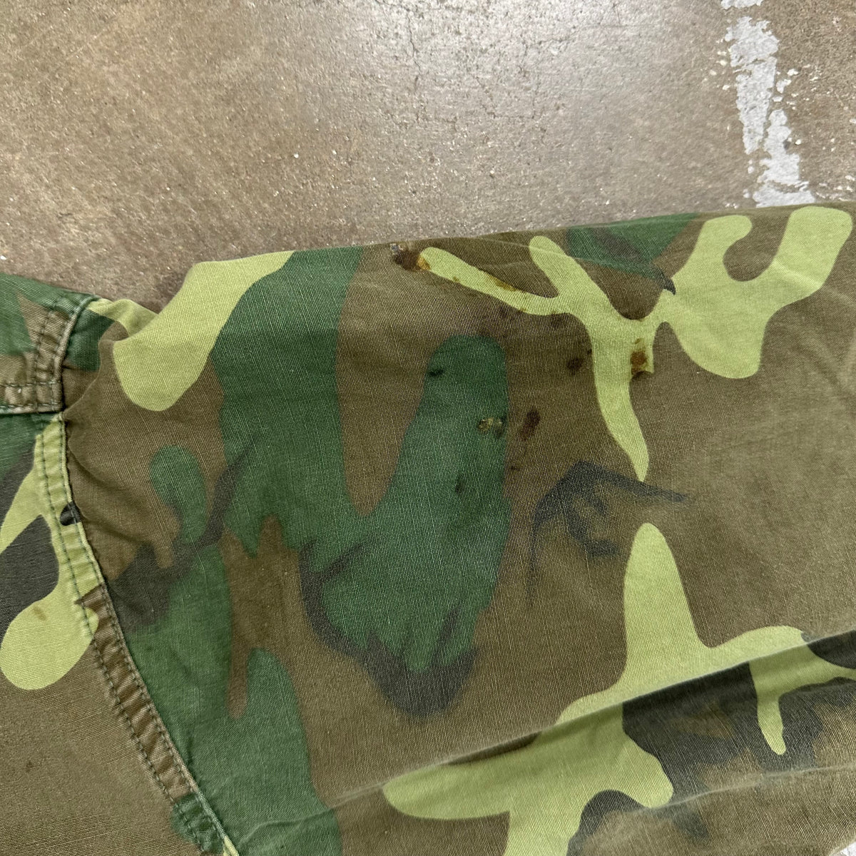 1960’s Vietnam War Poplin ERDL Camo Jungle Jacket Medium Long