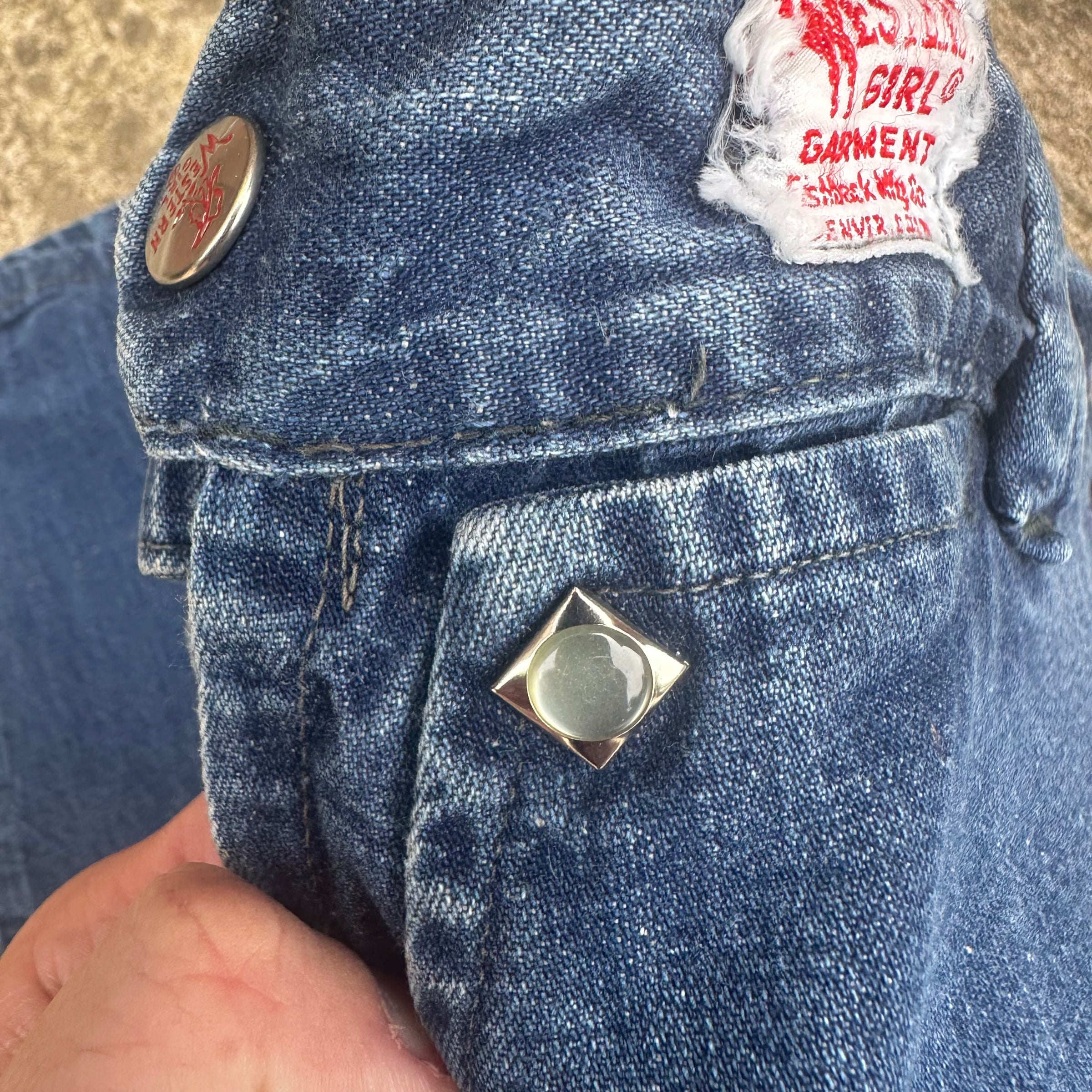 1950’s/60’s Western Girl Denim Side Zip Jeans 32” Waist
