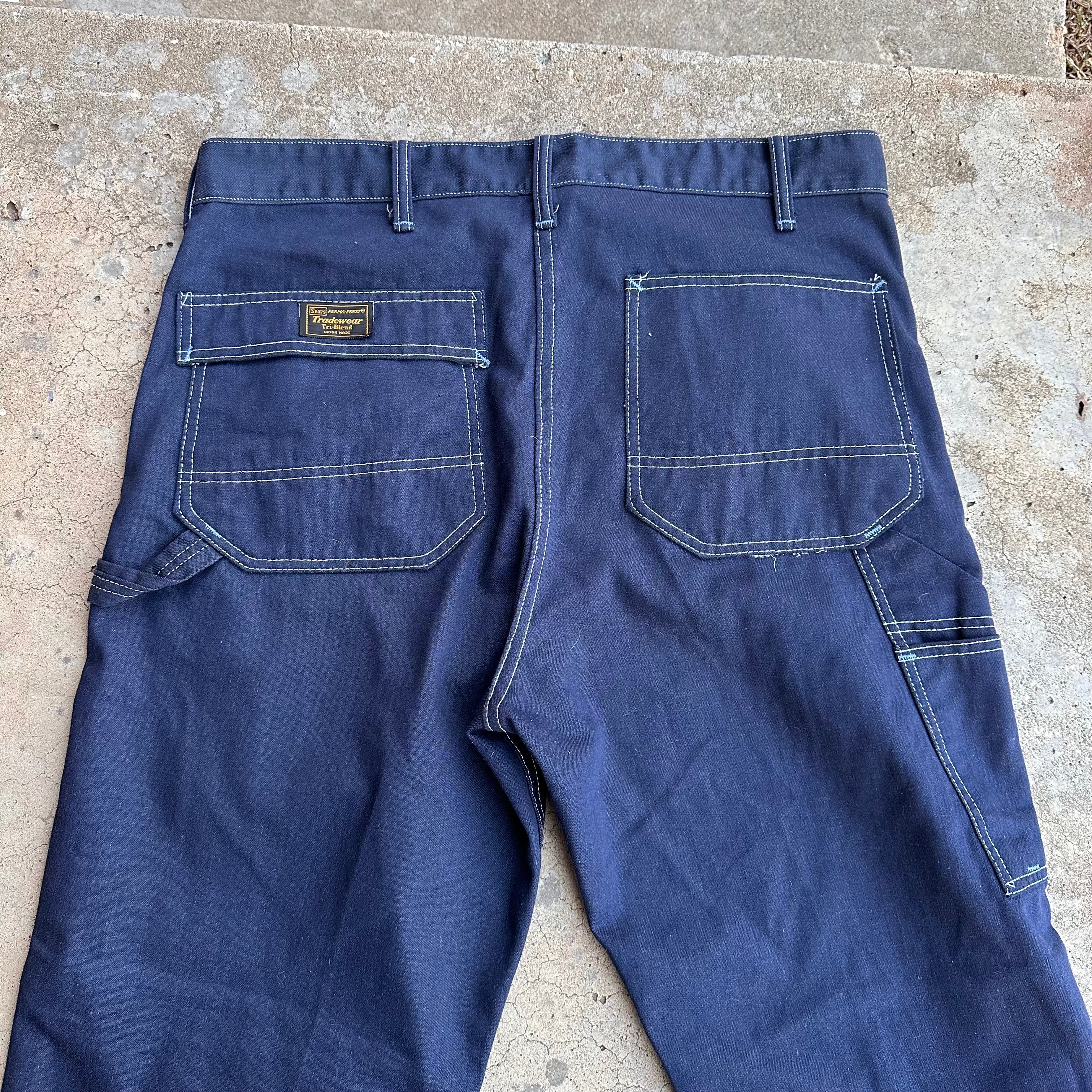 1970's Sears Tradewear Tri-Blend Carpenter Pants 37” x 30
