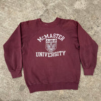 1960’s McMaster University Flock Print Raglan Crewneck Sweatshirt