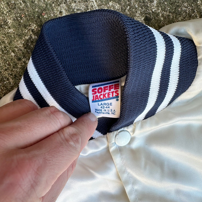 1980’s US Navy VAW-122 Steeljaw Hand Drawn Satin Jacket Large