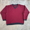 1970’s/80’s Cotton Striped V Neck Sweater XL