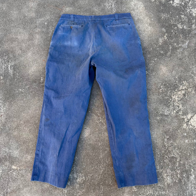 1950’s/60’s Blue Cotton Work Pants 36” x 29”