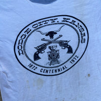 1970’s Thrashed Dodge City Kansas Centennial Ringer T-Shirt XS