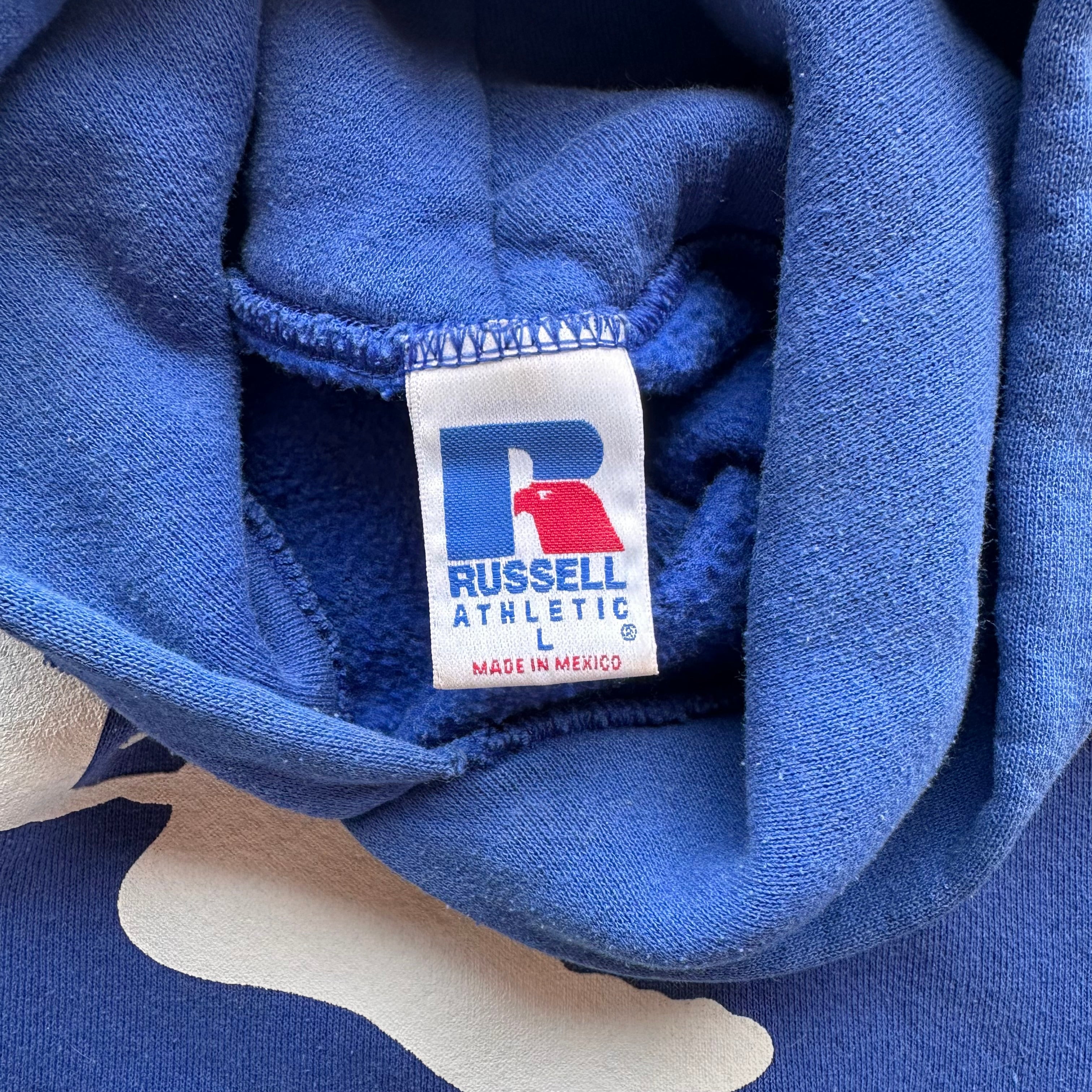 1990's/Y2k Russell Athletic Winged Foot Hooded Sweatshirt