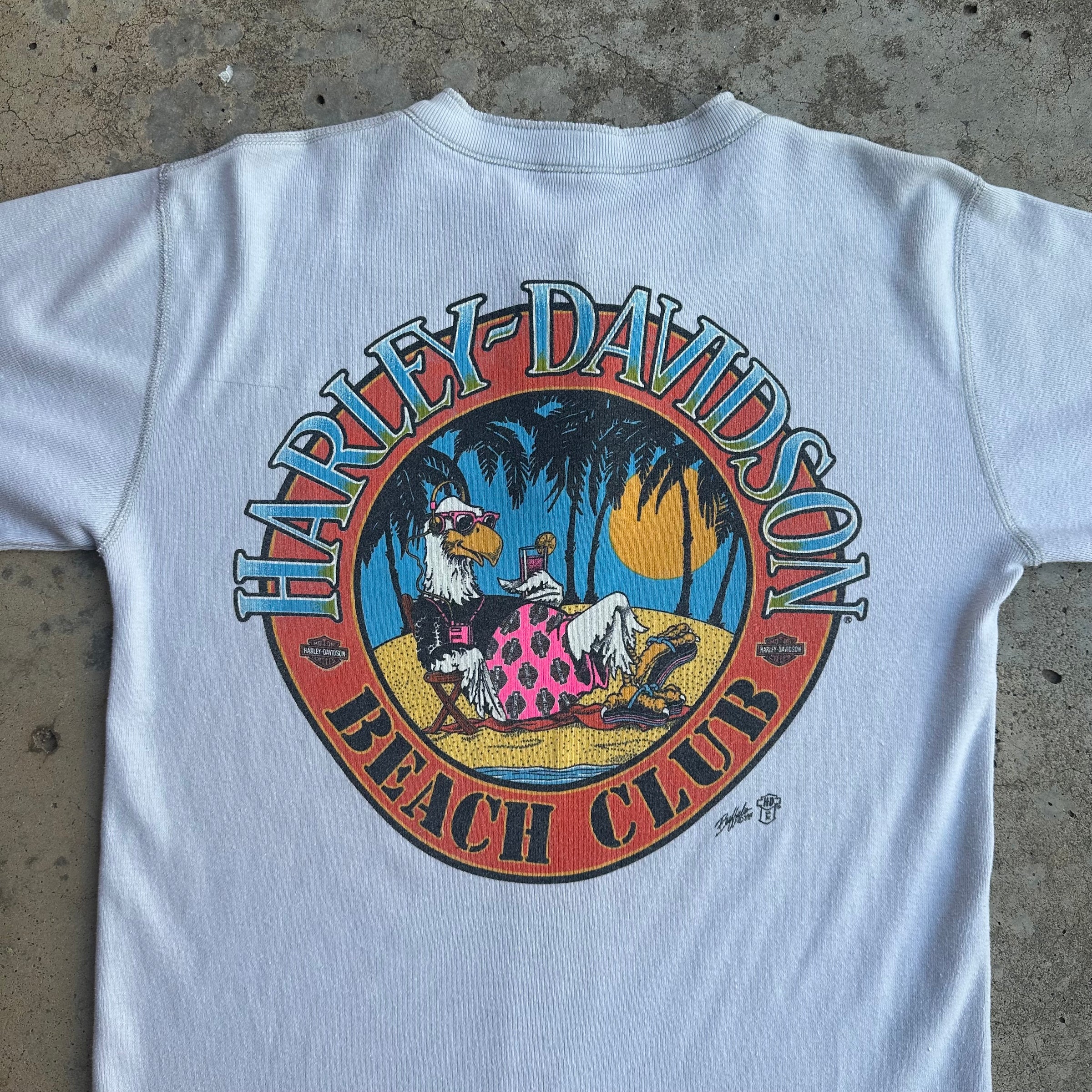 1980’s Harley Davidson Beach Club Short Sleeve Henley T-Shirt Medium