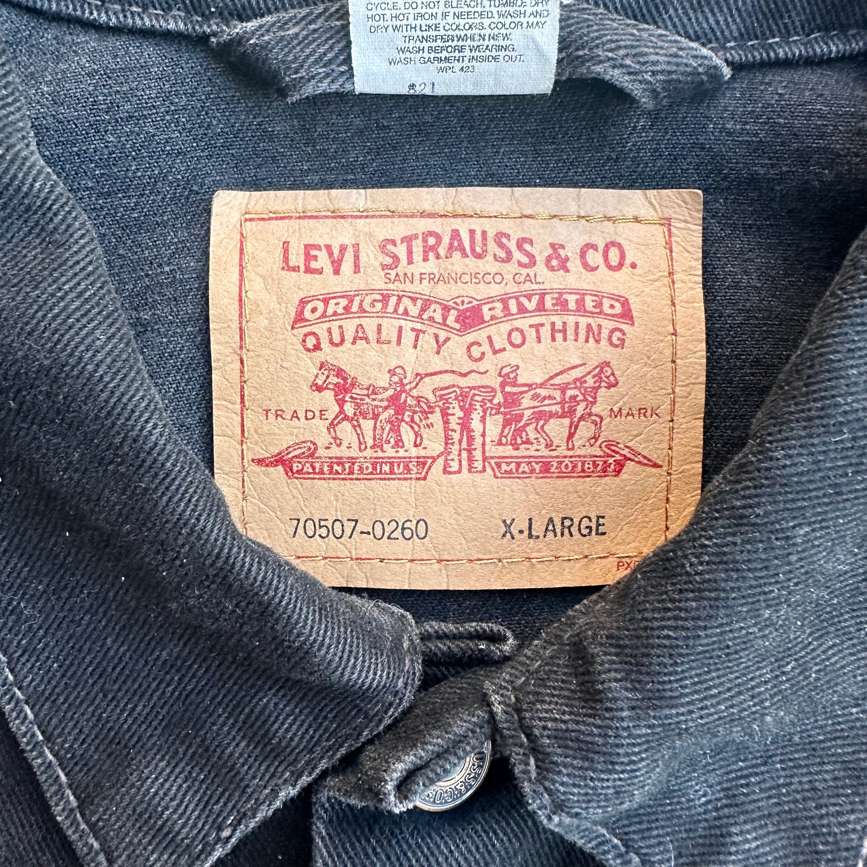 2000's Levi's Type 3 Black Denim Trucker Jacket XL – Little Chum