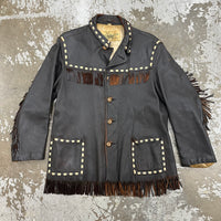 1950’s/60’s Midwestern Sport Togs Contrast Stitch Deerskin Leather Jacket Size 42