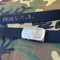 1960’s/70’s USN Belt with USS Columbus CG-12 Souvenir Belt Buckle