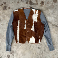 1940’s/50’s Cow Fur Paneled Sweater Small