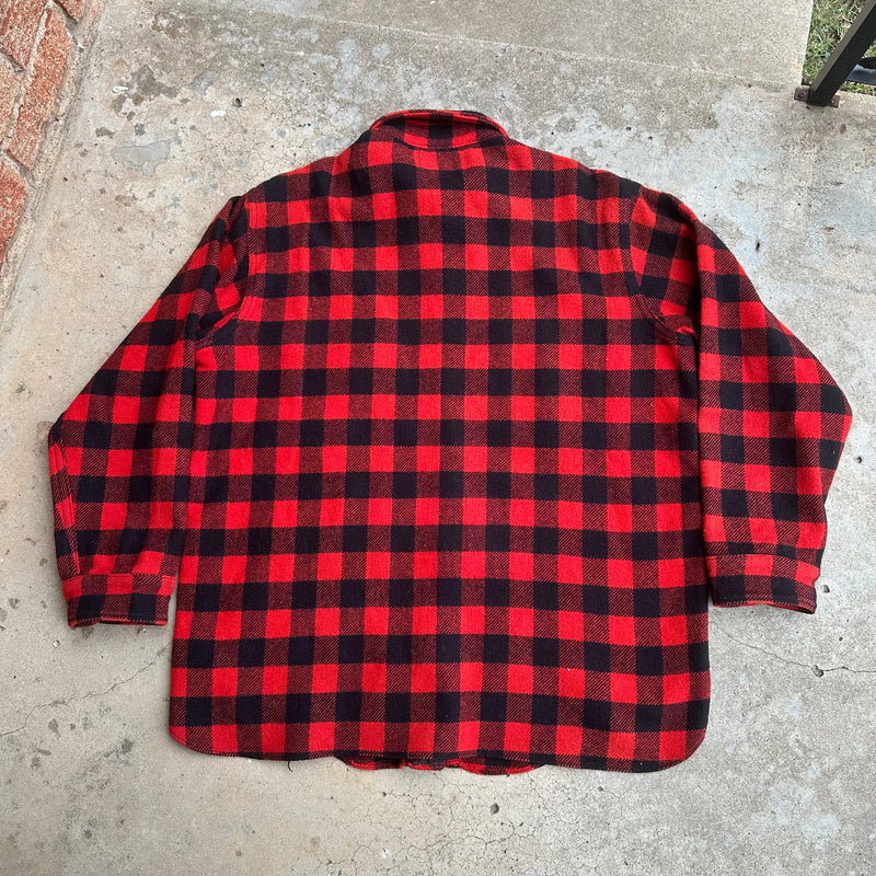 1950’s Woolrich Buffalo Plaid Wool Flannel Shirt XL