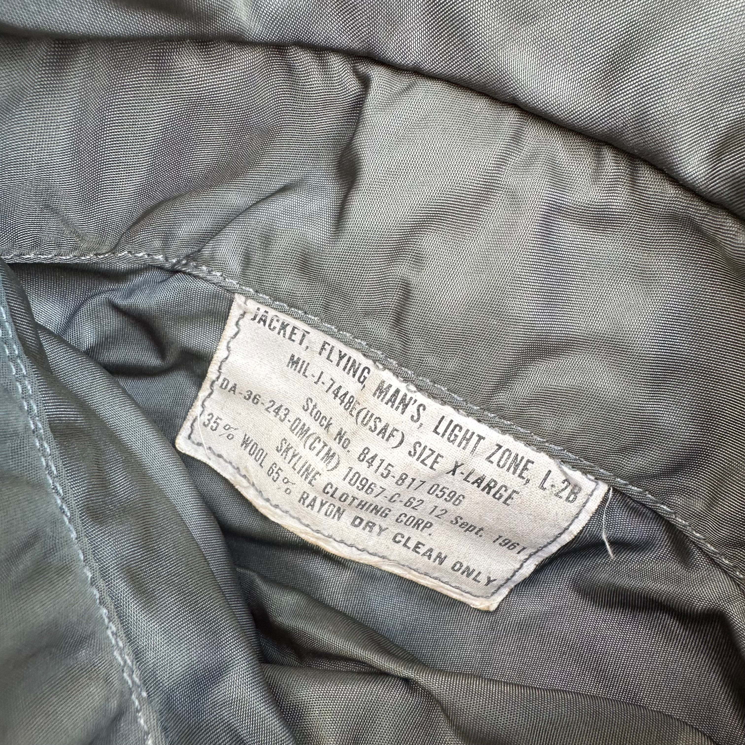 1961年度 USAF SKYLINE CLOTHING L-2B 7448D 1961年度 USAF SKYLINE CLOTHING L-2B 7448D