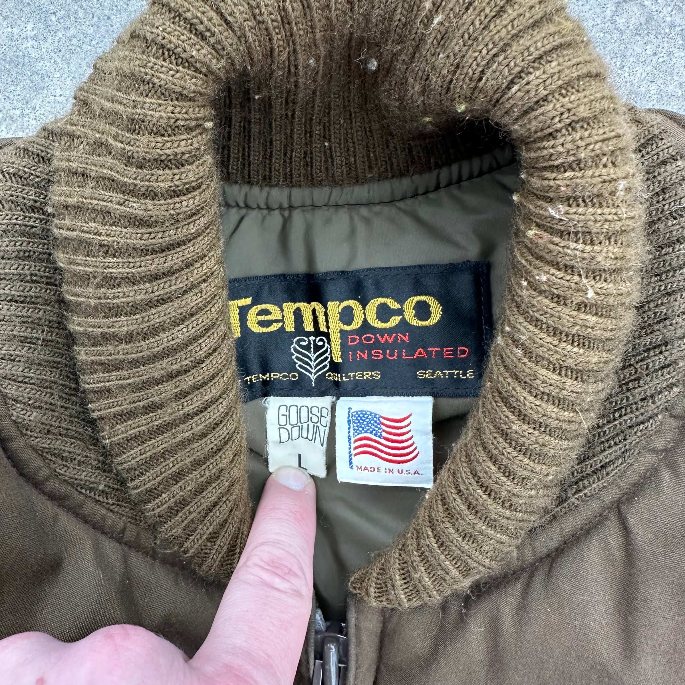 1970’s Tempco Goose Down Brown Western Jacket Large