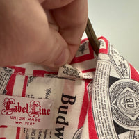 1960’s/70’s Budweiser All Over Print Loop Collar Short Sleeve Shirt