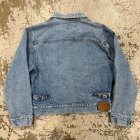1990’s Polo Ralph Lauren Type 1 Style Pleated Denim Jacket Medium