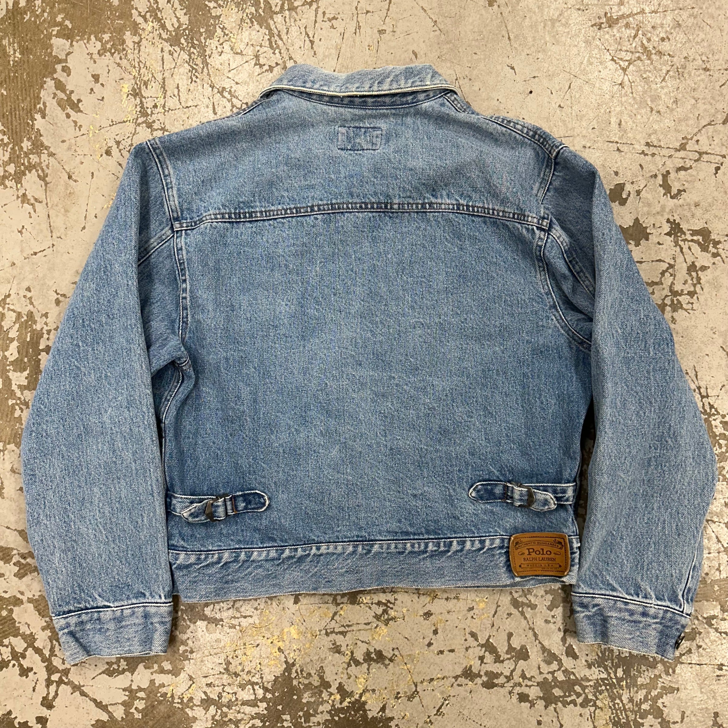 1990’s Polo Ralph Lauren Type 1 Style Pleated Denim Jacket Medium