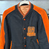 1950’s Patched Reversible Orange and Black Varsity Jacket 25” Chest