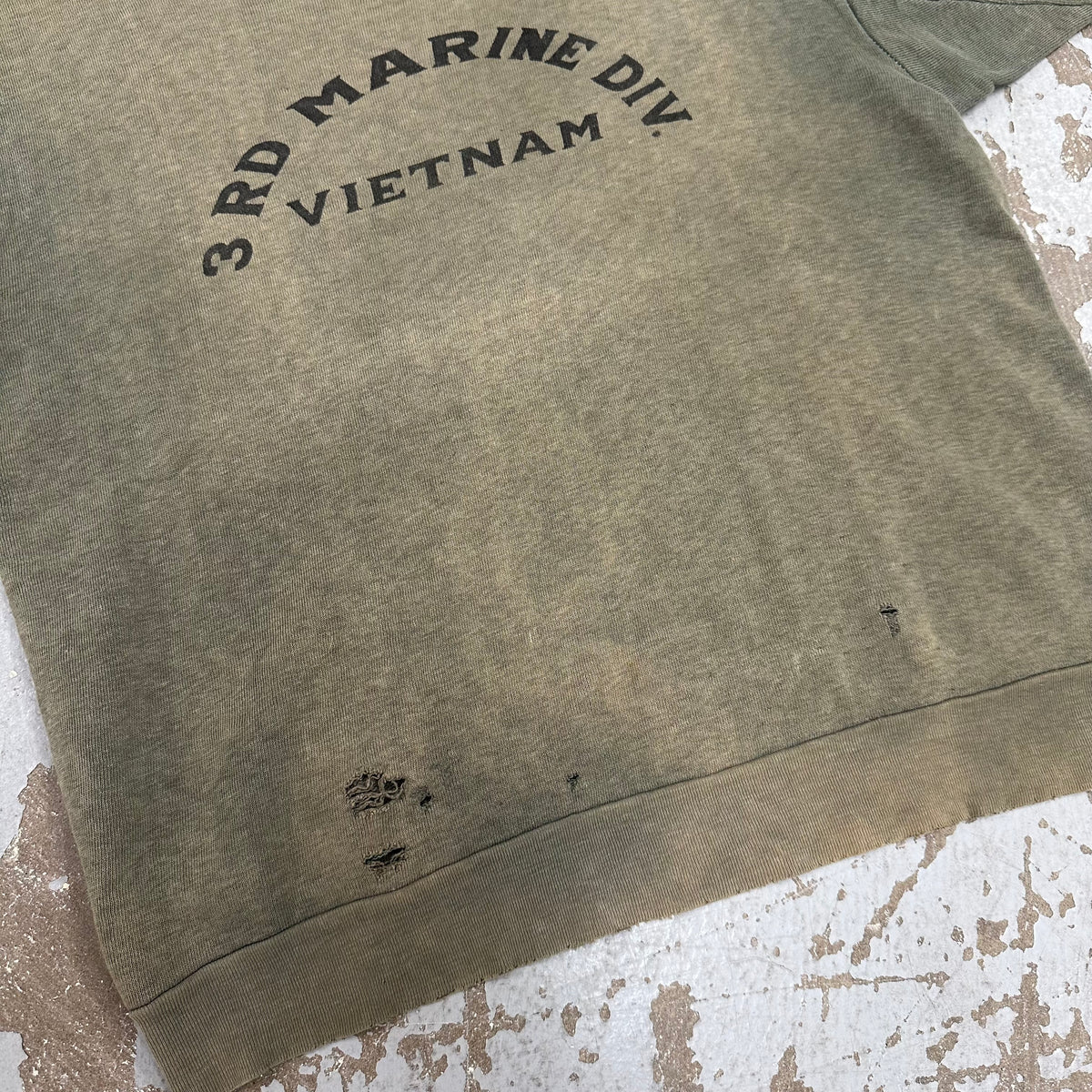 1960’s Vietnam War 3rd Marine Division Cut Off Sweatshirt Medium