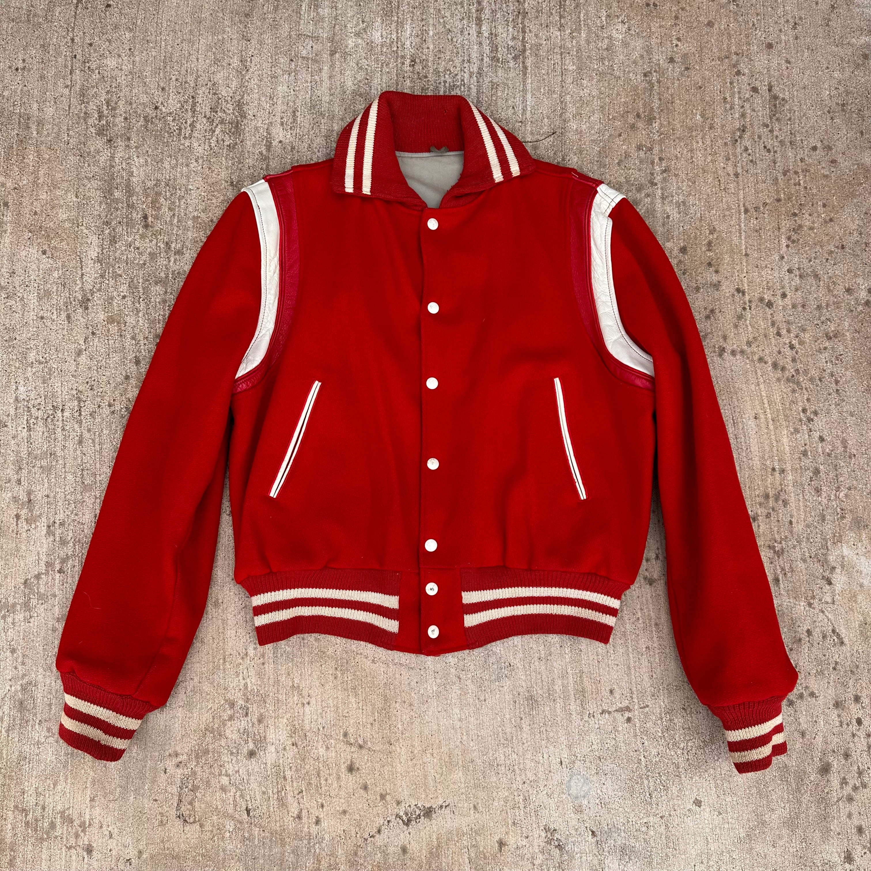 1960's Hatchers Bulldog Patched Reversible Wool Varsity Jacket 25