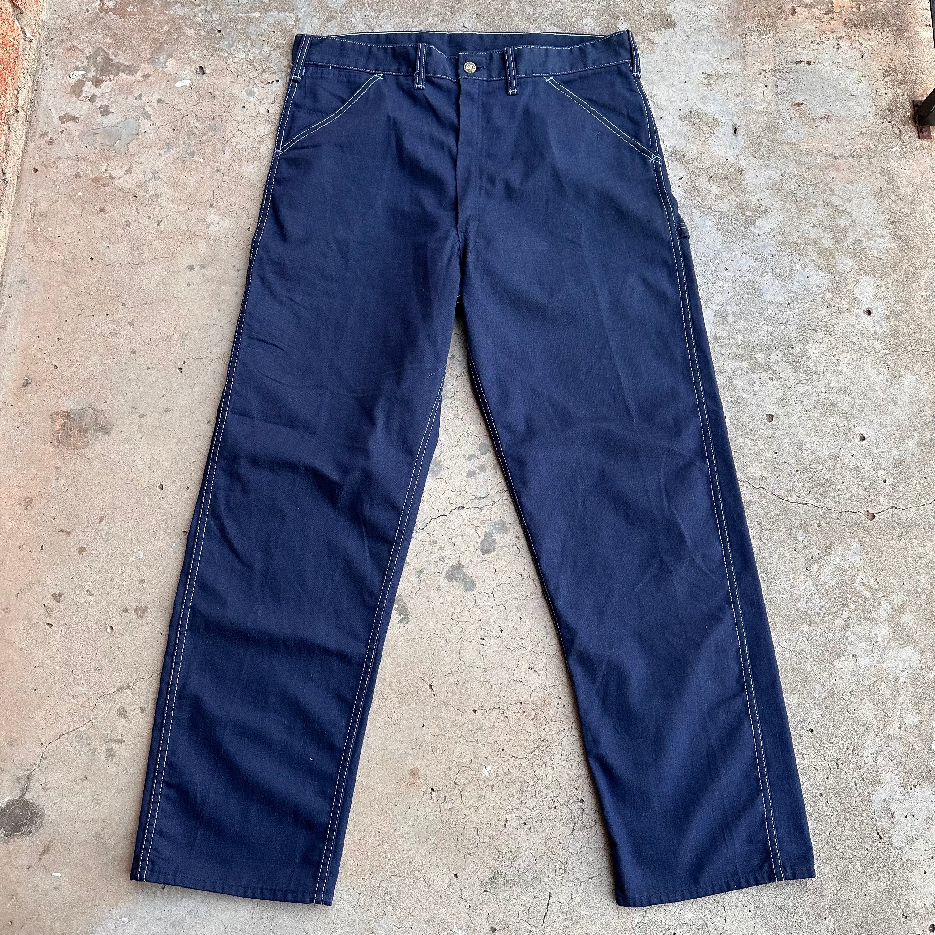 70'S SEARS DENIM PAINTER PANTS USA 38×30 1970's Sears Tradewear Tri-Blend Carpenter Pants 37” x 30