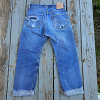 1970’s Thrashed Levi’s 501 Single Stitch Redline Denim Jeans 31” x 28”