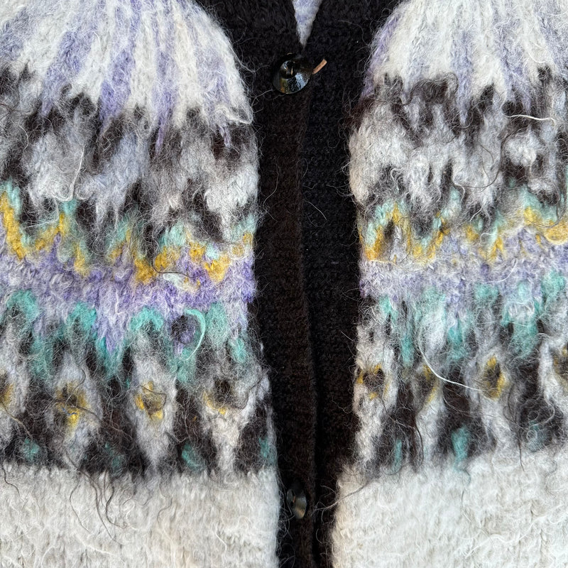 1980’s Fuzzy Bolivian Wool Alpaca Cardigan Medium