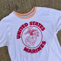 1970’s Velva Sheen US Marines Ringer T-Shirt Medium