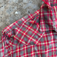 1950’s Thrashed Blue Bell Wrangler Cotton Flannel Shirt Large