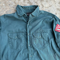 1950’s/60’s Burlington Air Express Patched Cotton Gusseted Work Shirt Large