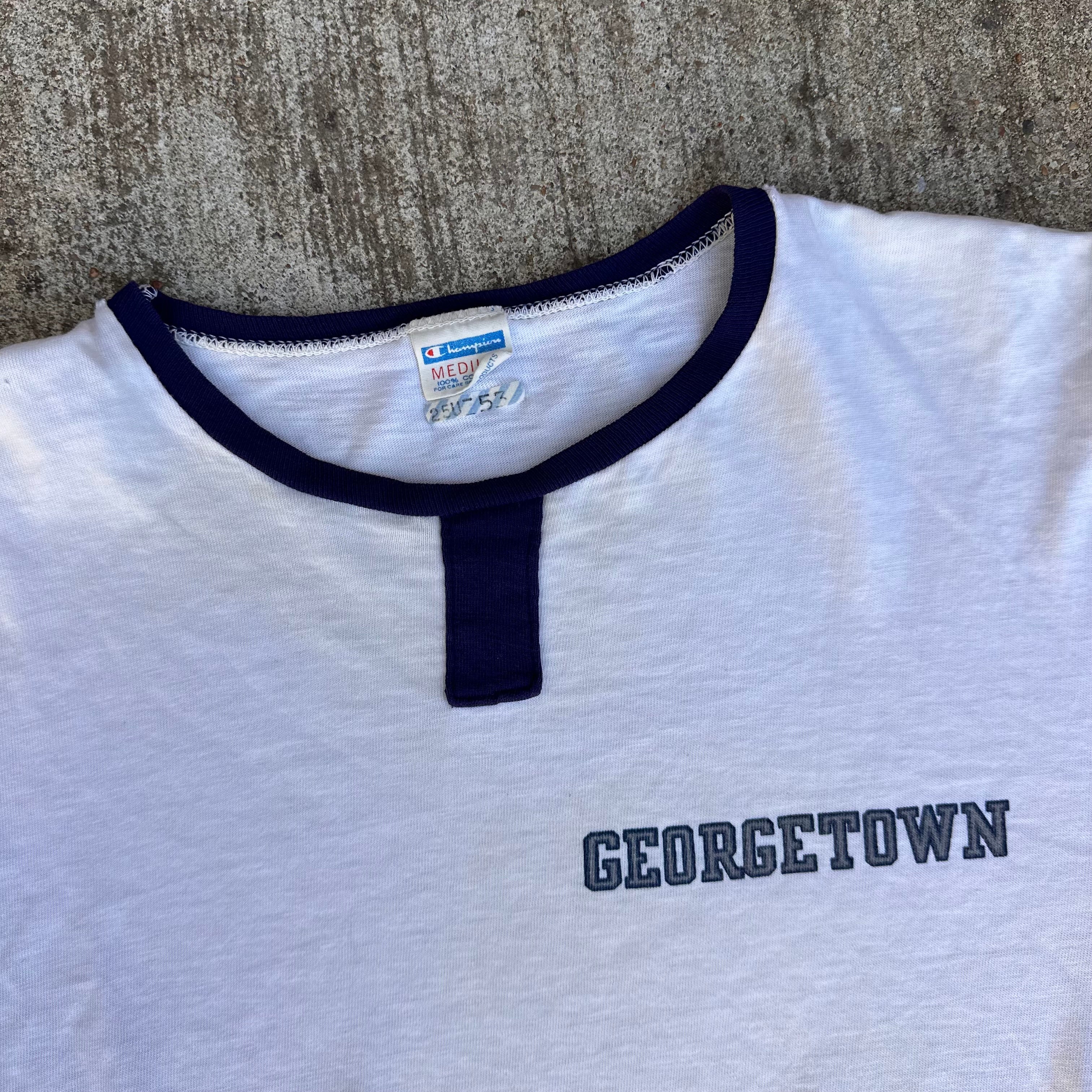 1970's Champion Blue Bar Georgetown Rowing T-Shirt – Little 1970's Champion Blue Bar Georgetown Rowing T-Shirt – Little