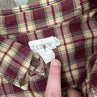 1990’s J Crew Plaid Cotton Flannel Shirt XL