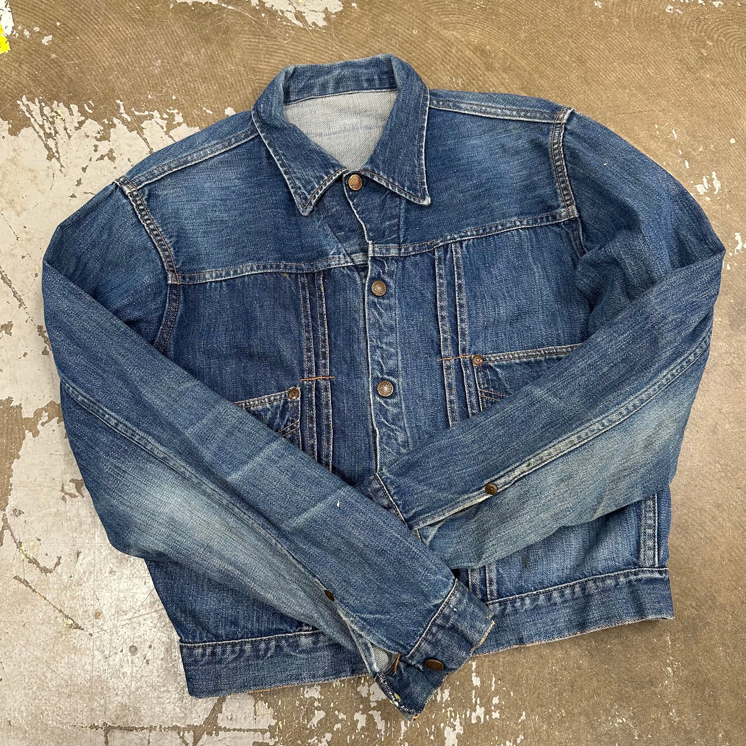 1950’s Montgomery Ward Type 2 Style Pleated Denim Jacket