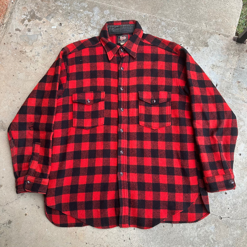 1950’s Woolrich Buffalo Plaid Wool Flannel Shirt XL