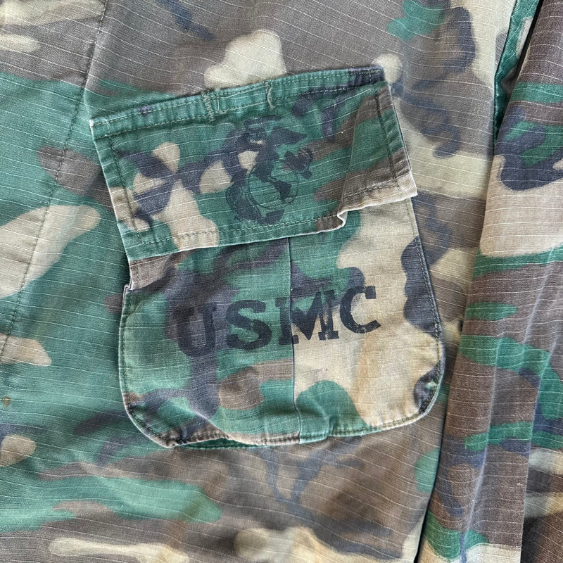 1970’s USMC Stenciled ERDL Camo Jungle Jacket Small Regular