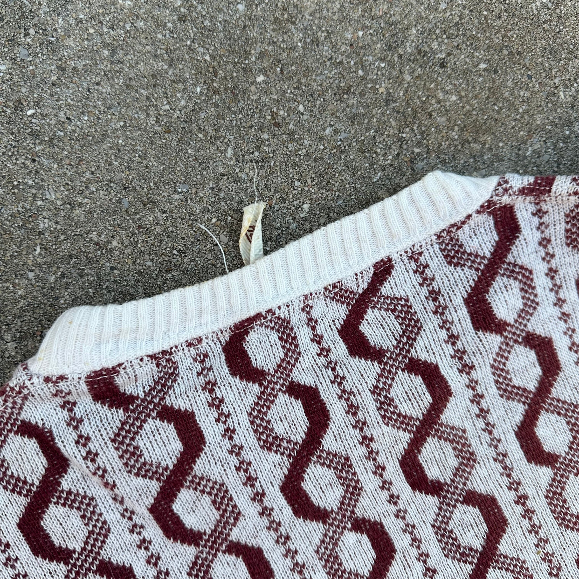 1950’s Barclay Playshirt Rockabilly Helix Pattern Cotton Short Sleeve Sweater