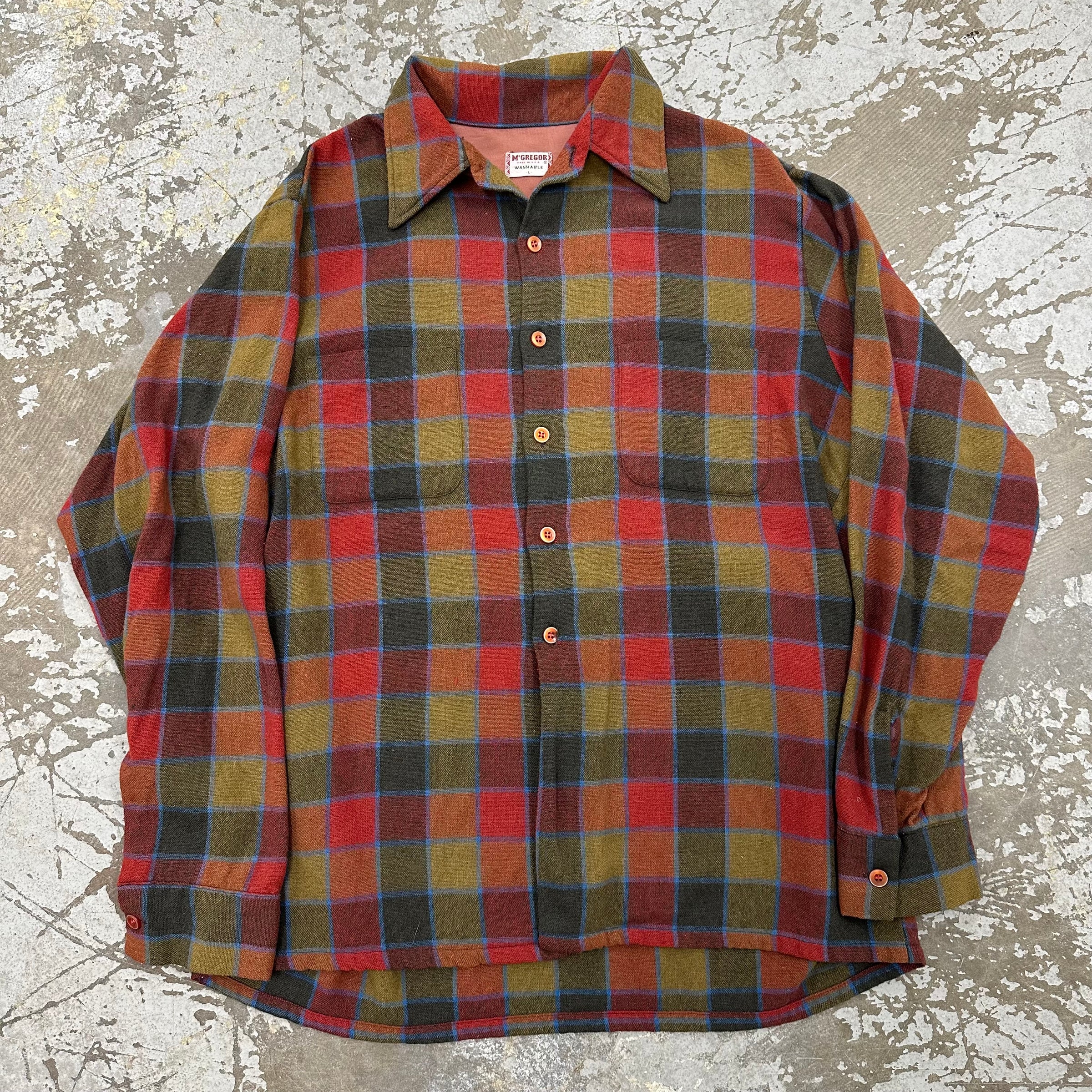 1960’s/70’s McGregor Wool Plaid Shirt Large