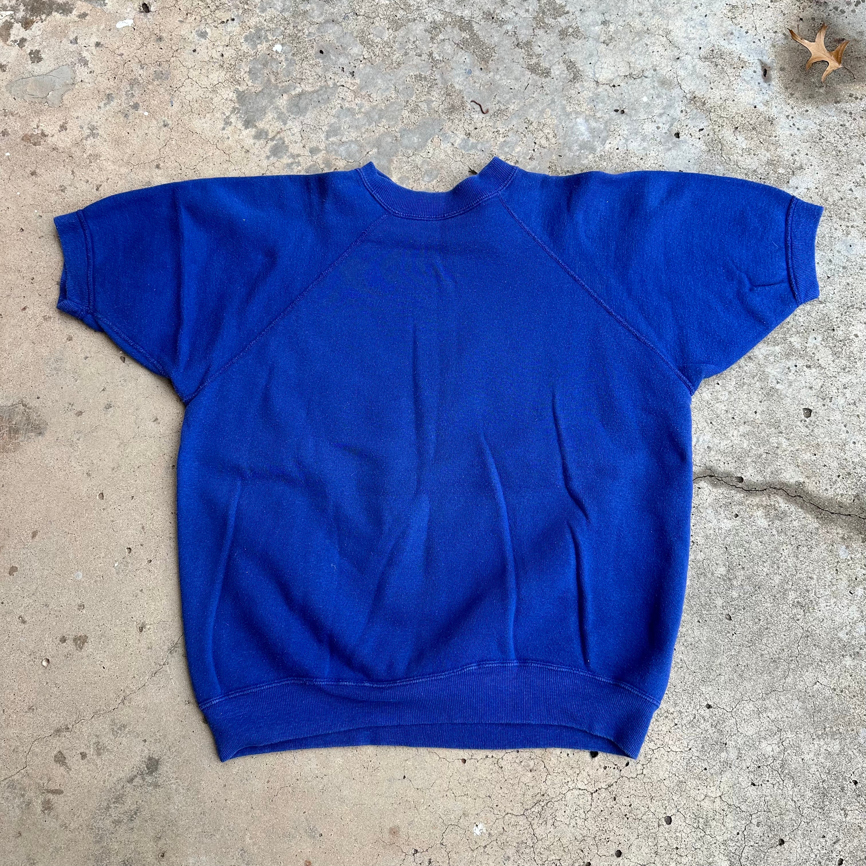 1960's Flock Print Caveman Short Sleeve Sweatshirt 22.5