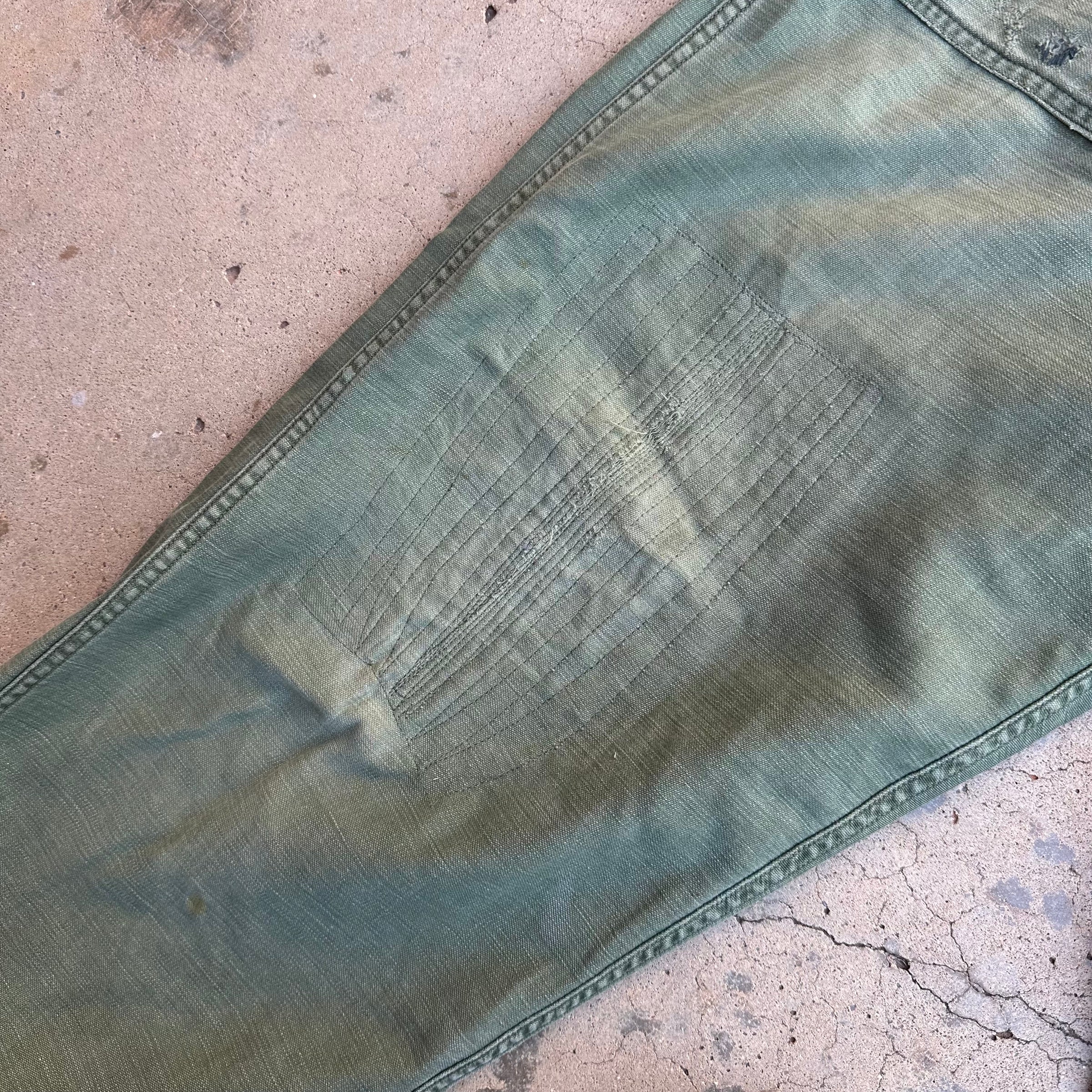 1960’s Vietnam War Repaired OG-107 Fatigue Pants Medium