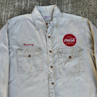 1960’s Coca Cola Employee Khaki Work Shirt Medium