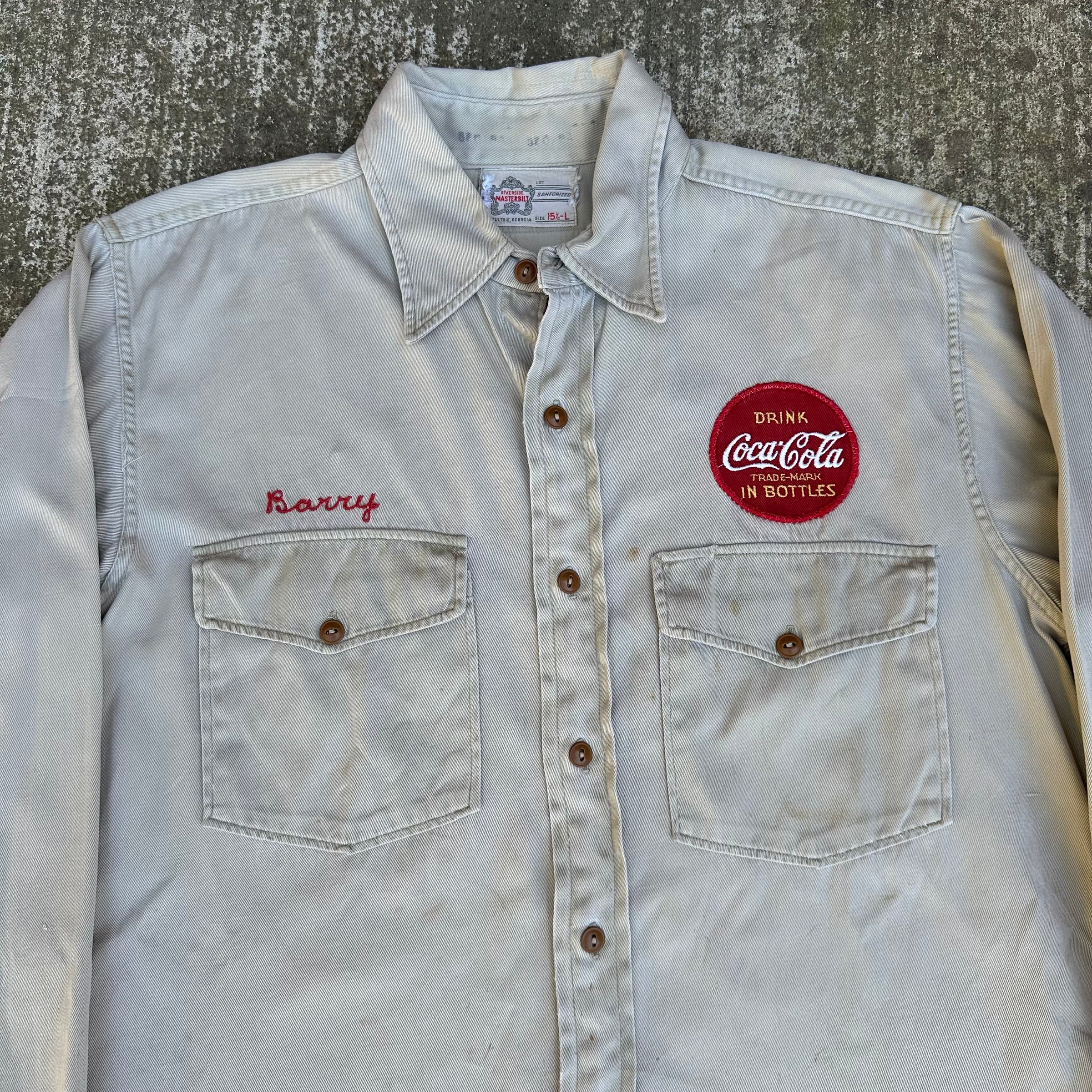 1960’s Coca Cola Employee Khaki Work Shirt Medium