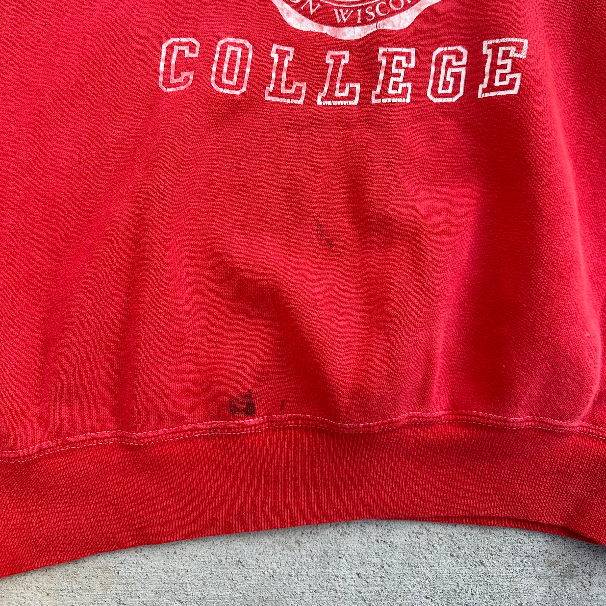1970’s Ripon College Raglan Crewneck Sweatshirt Large