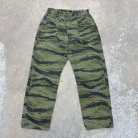 1970’s Civilian Ripstop Tiger Stripe Camo Fatigue Pants 30” Waist