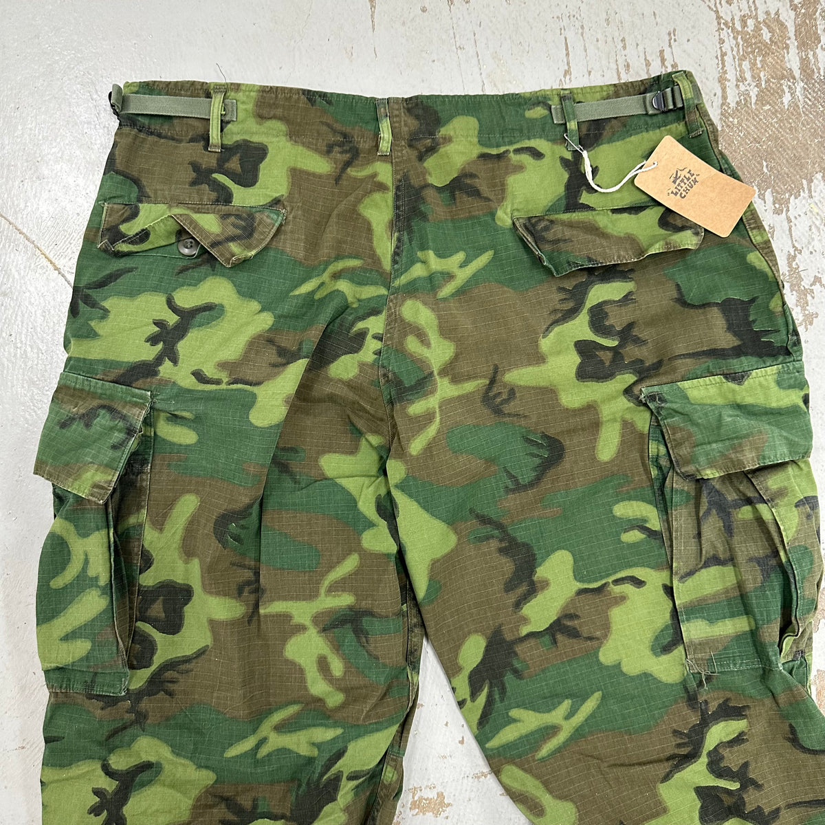 1960’s Mint Vietnam War ERDL Camo Ripstop Jungle Pants Large Short