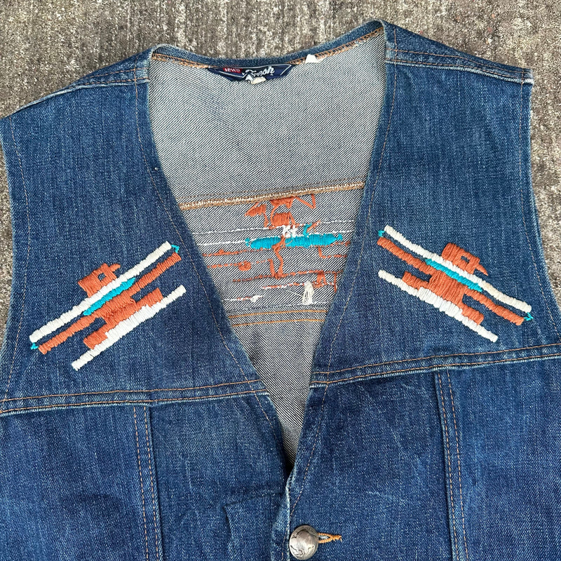 1970’s/80’s Levi’s Fresh Produce Denim Vest S/M