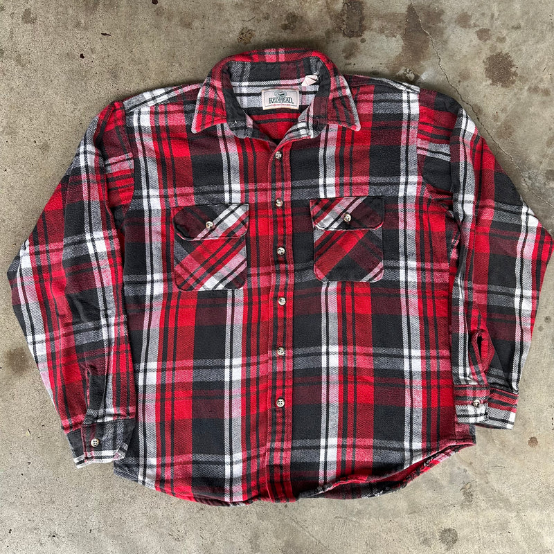 1980’s RedHead Plaid Cotton Flannel Shirt Large
