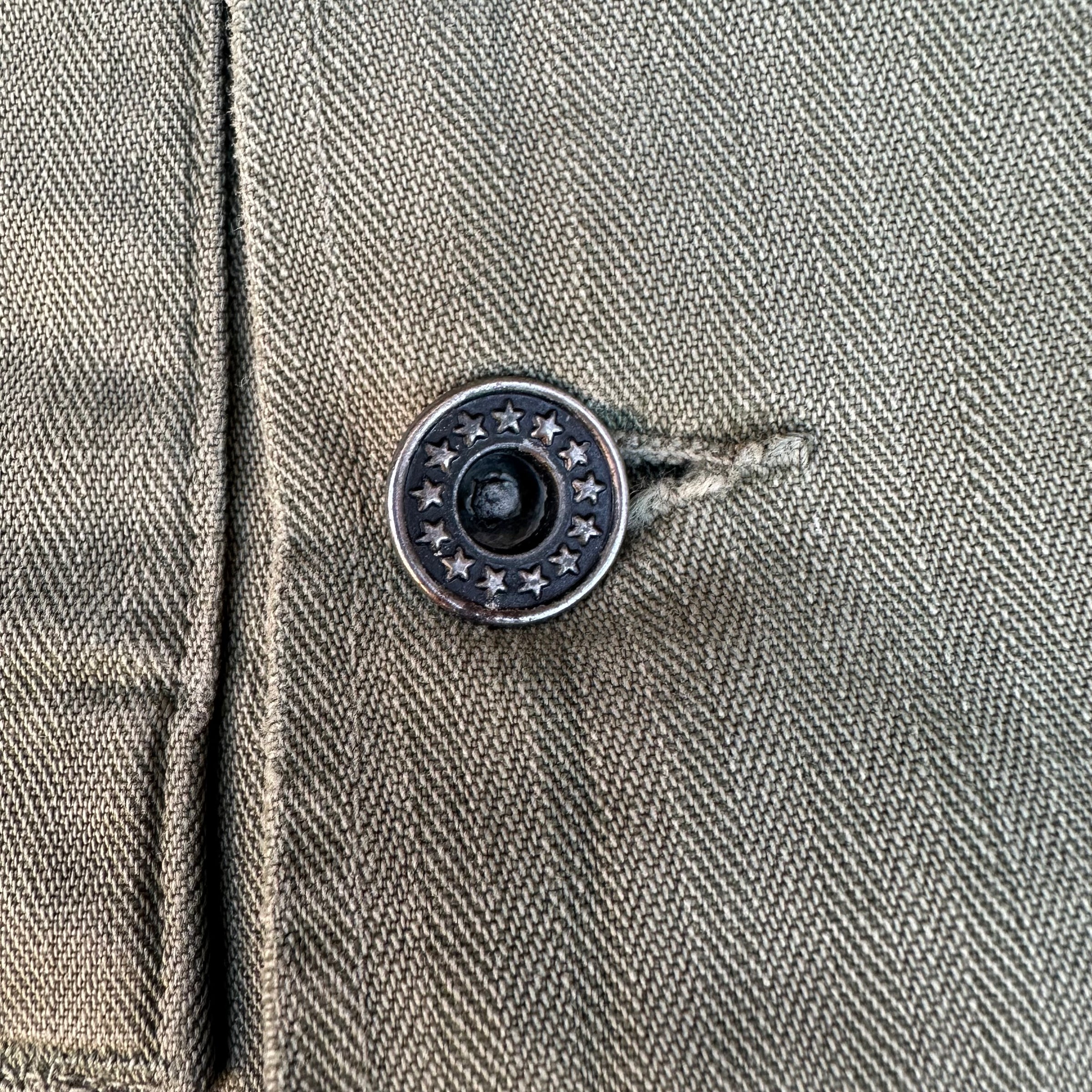 1940’s WWII US Army Donut Button HBT Jacket 22” Chest