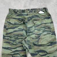 1970’s Civilian Ripstop Tiger Stripe Camo Fatigue Pants 30” Waist