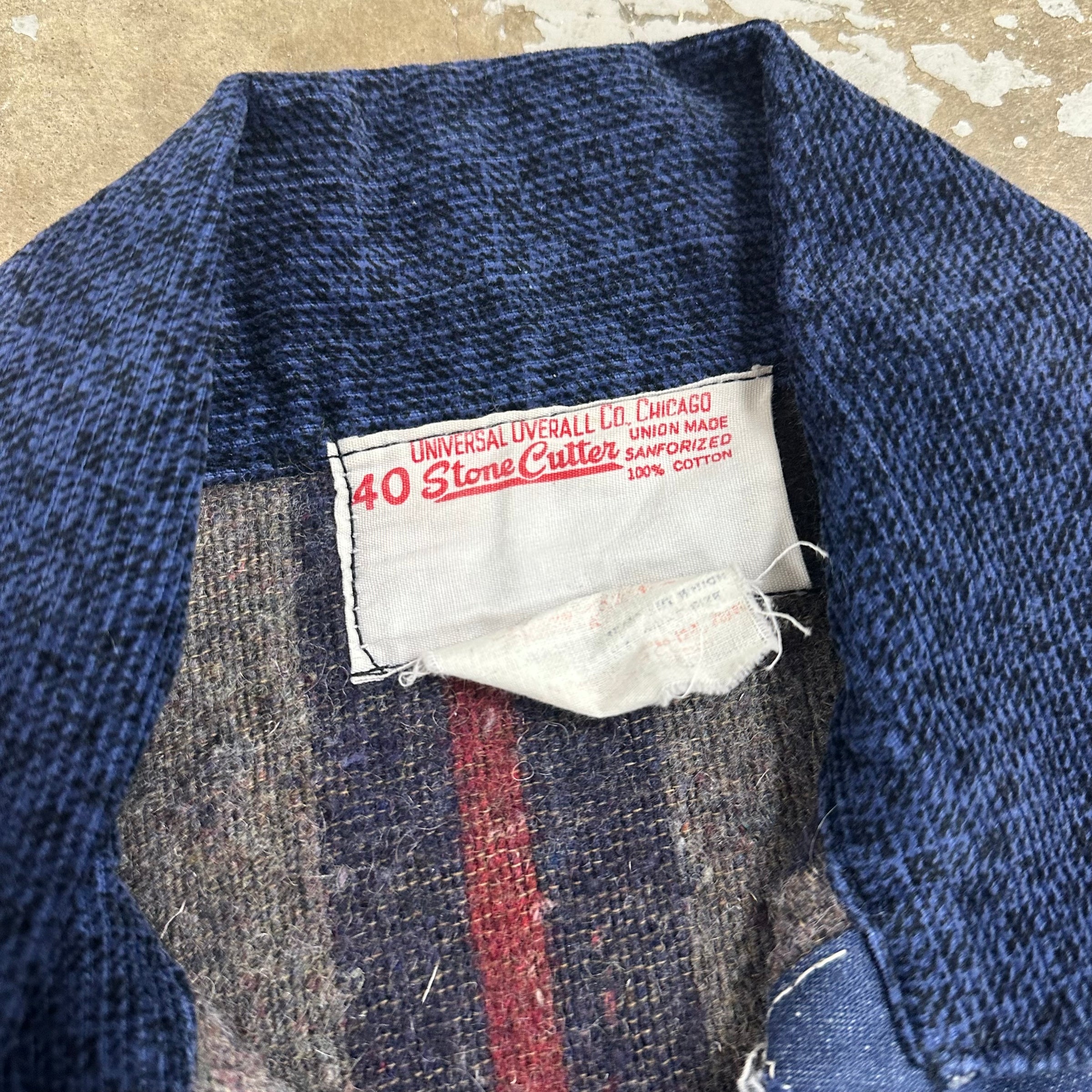 1960’s Universal Overall Co Blanket Lined Denim Chore Jacket Size 40